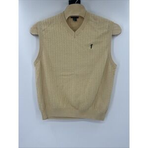 Fairway Outfitters Men's V-Neck‎ Vest Size XL Light Yellow Sleeveless Sweater
